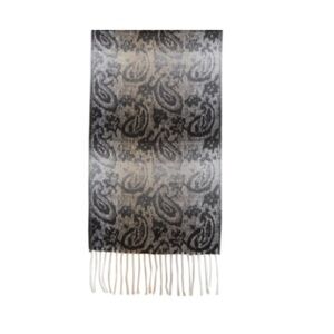 Steve Madden Scarf Ombré Paisley Muffler Mid Weight -Black NWT